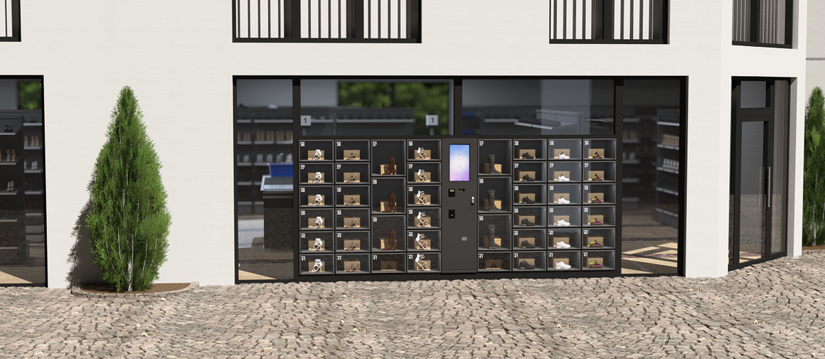 Distributeur automatique CombiVend installé en vitrine
