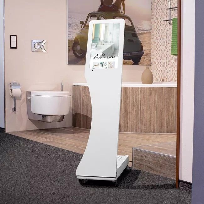 Affichage publicitaire numérique avec écran tactile dans le secteur des sanitaire