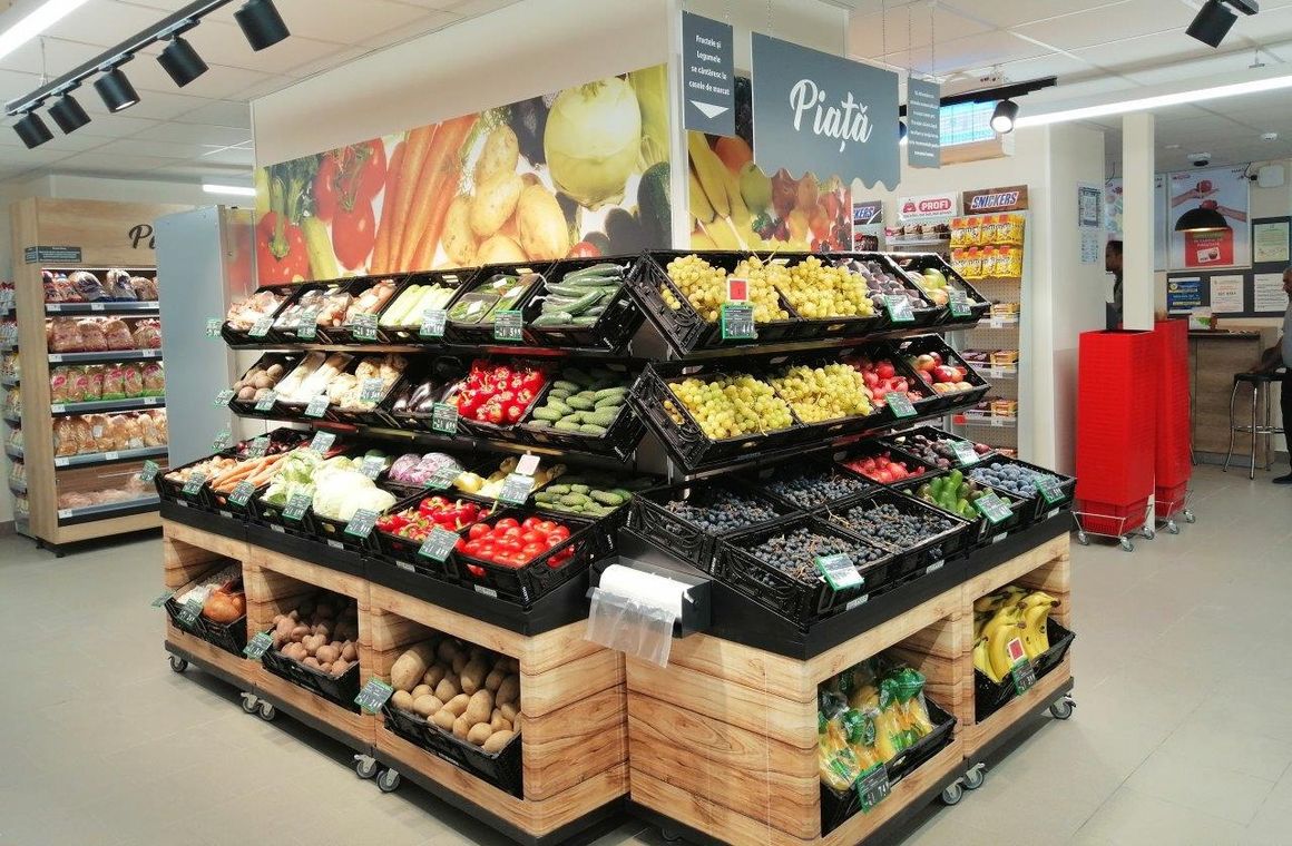 Präsentationsfläche im Supermarkt