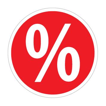 Sticker de vitrine "%"