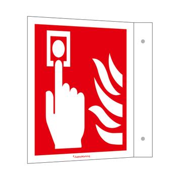 Signalétique drapeau détecteur d'incendie (manuel)