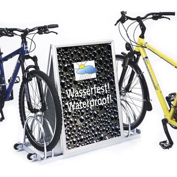 Range vélos avec cadre clic-clac en aluminium au milieu, 2 places de stationnement