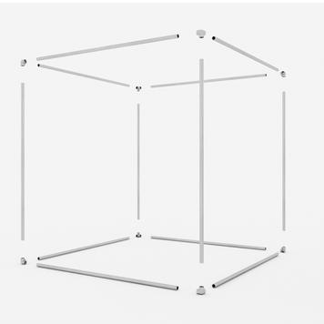 Système de cadre pour bâches à emboîter Alu Budget 42 "Cube"